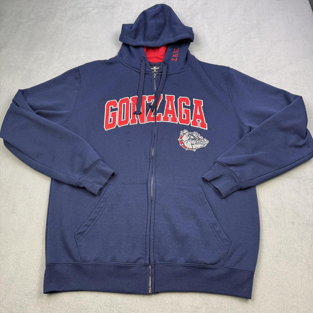 Gonzaga Bulldogs Hoodie Mens Medium Blue NCAA Basketball Colosseum Full Zip